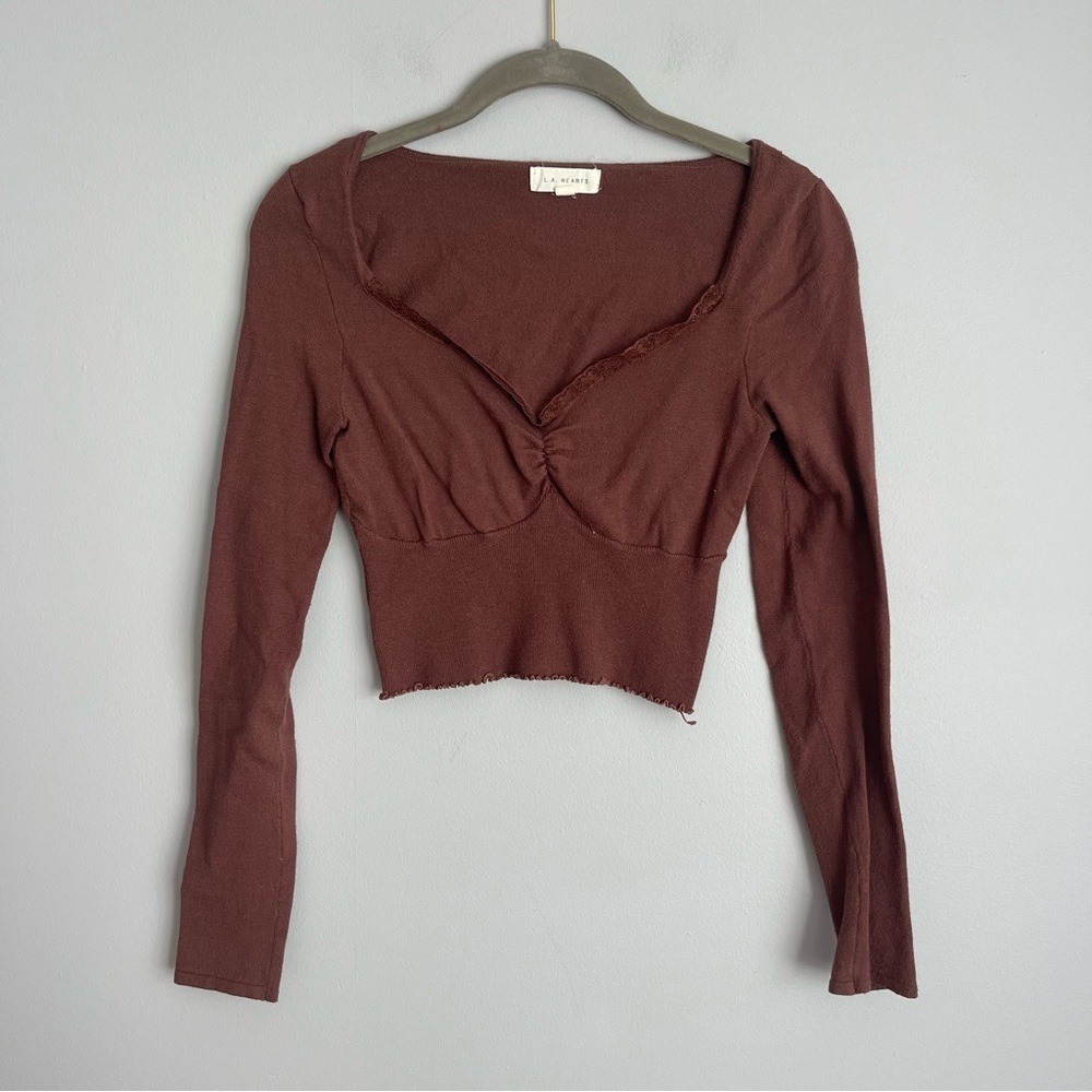 LA Hearts Brown Long Sleeve Top